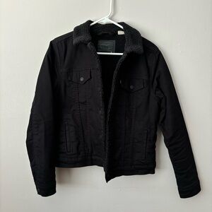 Levi's Women's Original Sherpa Trucker Jean Jacket - Black On Black - Size M